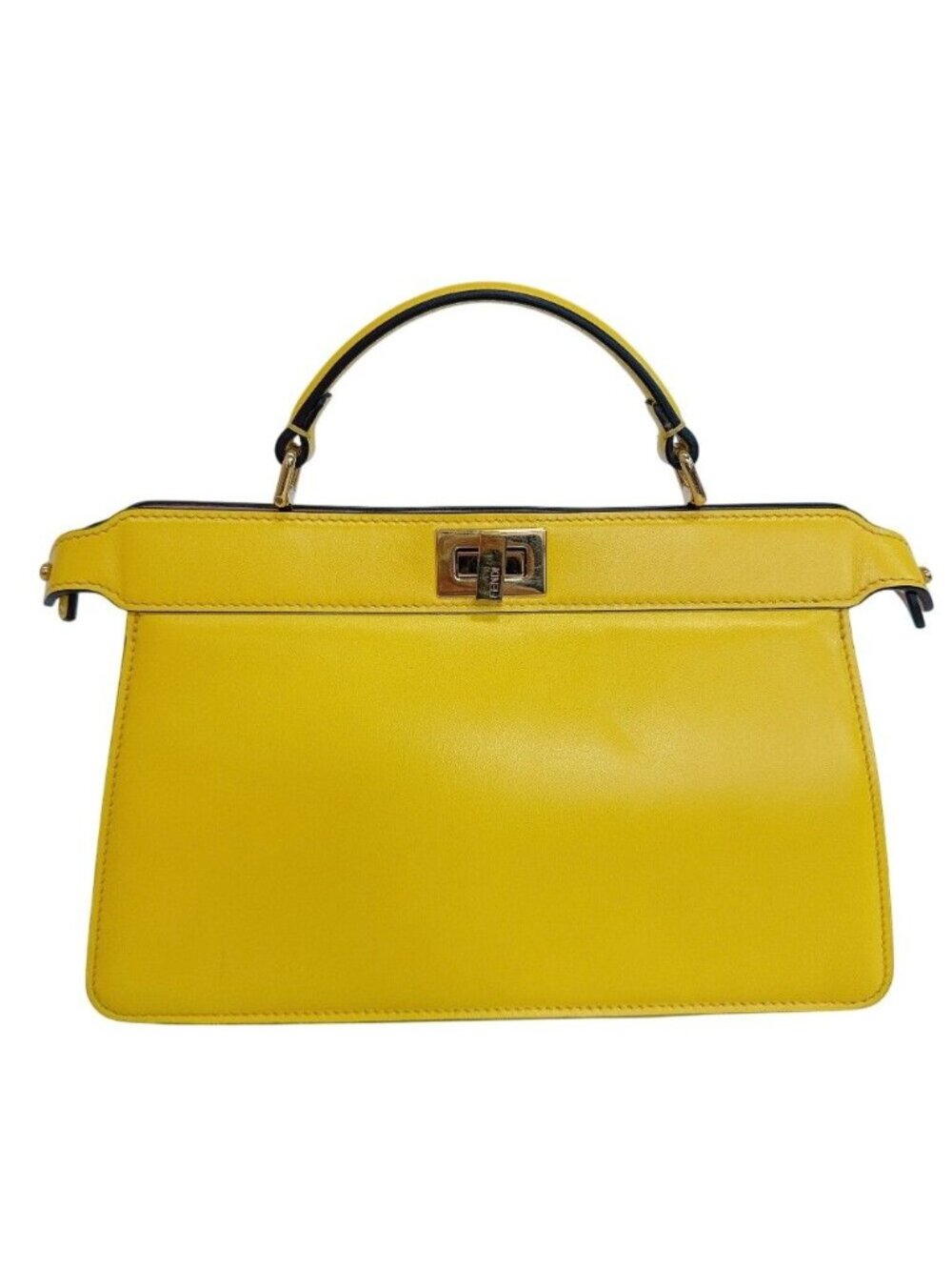Fendi Peekaboo ISeeU East West Leather Handbag Yellow